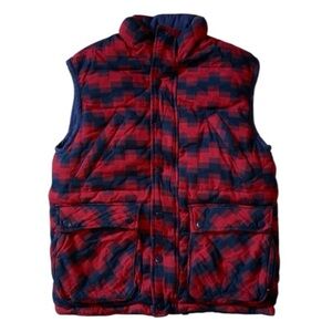 Billionaire Boys Club Reversible Puffer Vest Mens Small Blue Red Geometric (I)
